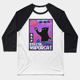 Vaporwave Aesthetic Style 80th Synthwave Cat Baseball T-Shirt